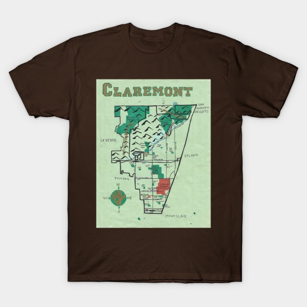 Claremont T-Shirt by PendersleighAndSonsCartography